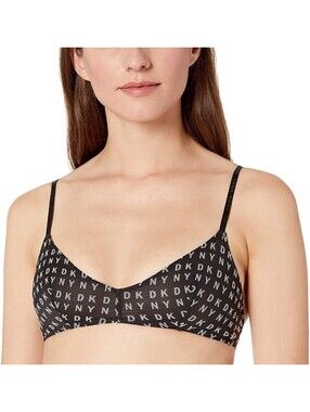 DKNY Womens Logo Mesh Wire-Free Bralette Size S
